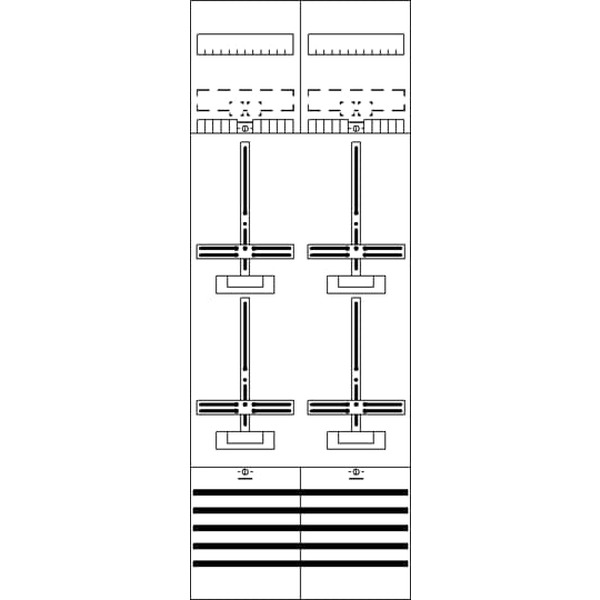 Striebel & John DF29A4XS Zählerfeld 9RE 4Z 2Cu vorverdrahtet mit Zählerkreuz 2CPX054191R9999