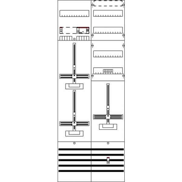 Striebel & John DF29S02 Zählerfeld 9RE 2Z1S+V2 vorverdrahtet mit Zählerkreuz 2CPX054425R9999