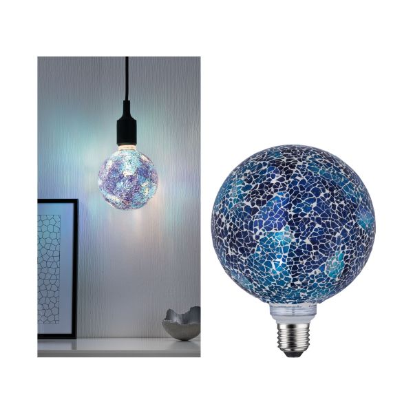 Paulmann 287.50 LED G125 E27 Miracle Mosaic Blau 2700K dimmbar