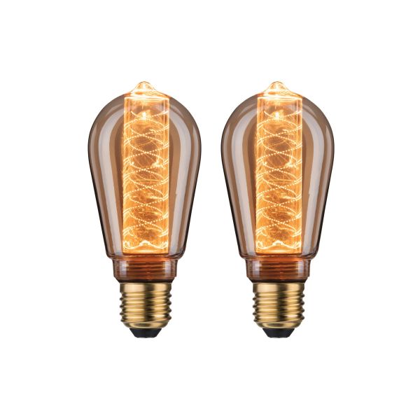 Paulmann 5068 Inner Glow Edition Bundle LED Innenkolben E27 230V 2x230lm 2x4W 1800K Gold Spiralmuster