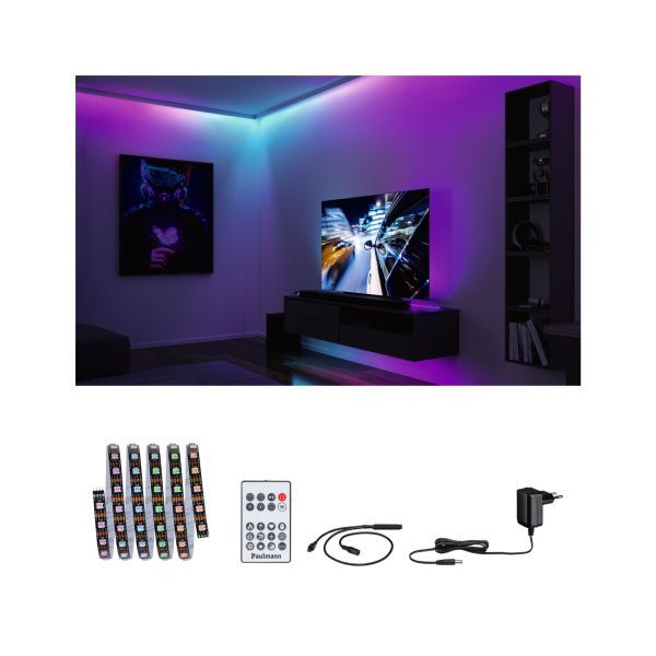 Paulmann 788.86 EntertainLED LED Stripe Dynamic RGB Komplettset 1,5m 3W 60 LEDs/m RGB+ 5VA