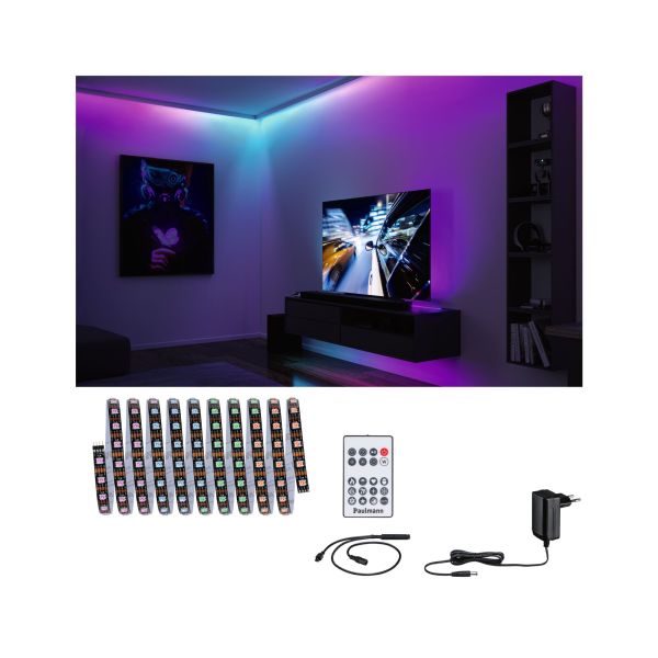 Paulmann 788.87 EntertainLED LED Stripe Dynamic RGB Komplettset 3m 5W 60 LEDs/m RGB+ 10VA