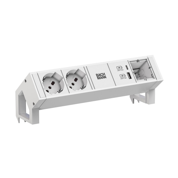 Bachmann 902.3228 Steckdosenleiste DESK2 white 2xP40