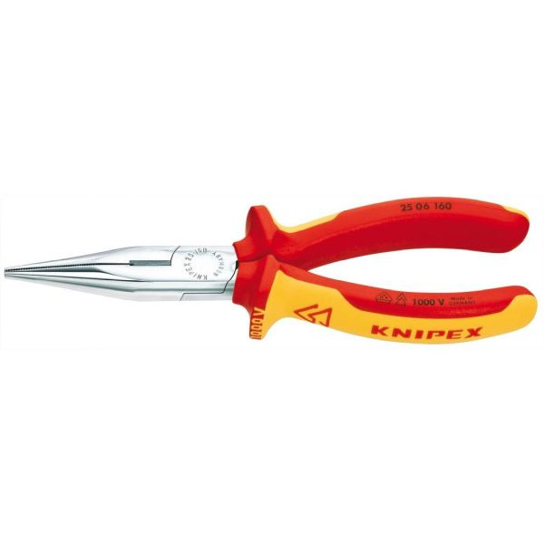 Knipex 2506160 Flachrundzange mit Schneide 160mm