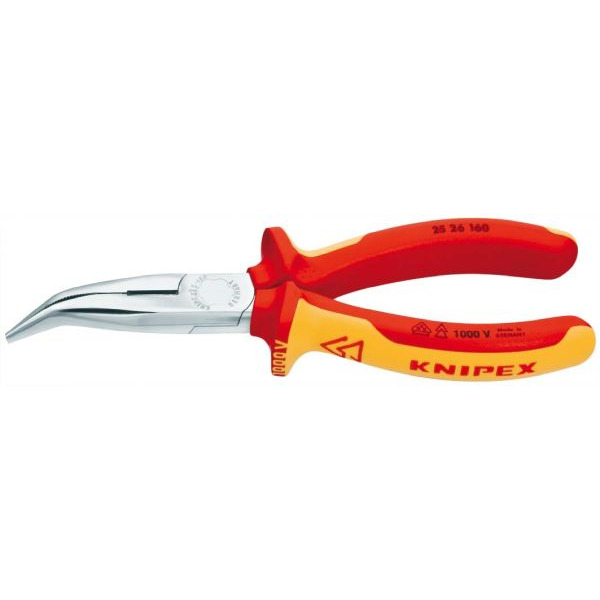 Knipex 2526160 Flachrundzange mit Schneide 160mm