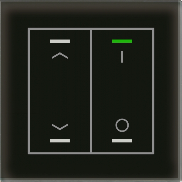 MDT BE-GTL2TS.C1 KNX Glastaster II Light 2-fach RGBW mit Temperatursensor Schwarz Jalousie & Schalten