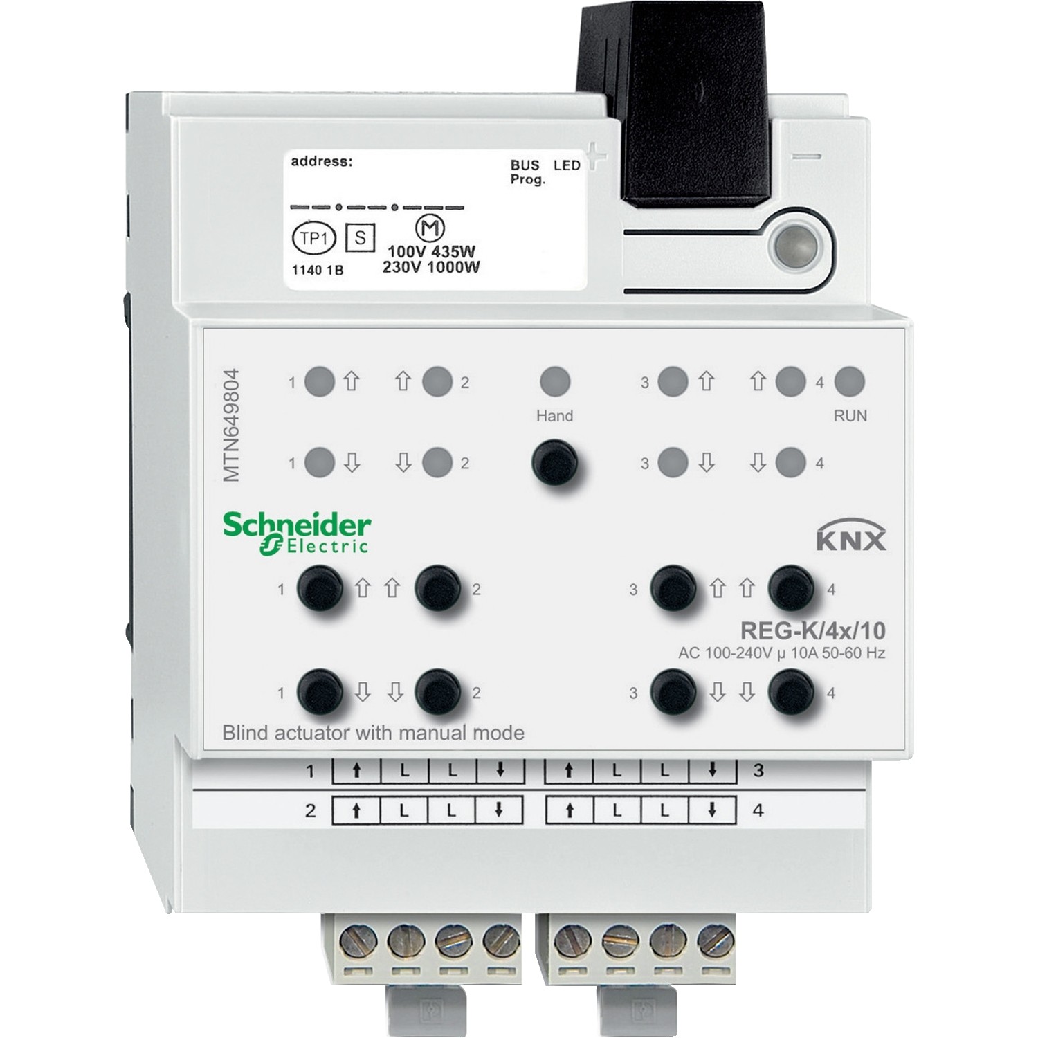 Schneider Electric MTN649804 Jalousieaktor REG-K/4x/10 mit Handbetätigung lichtgrau