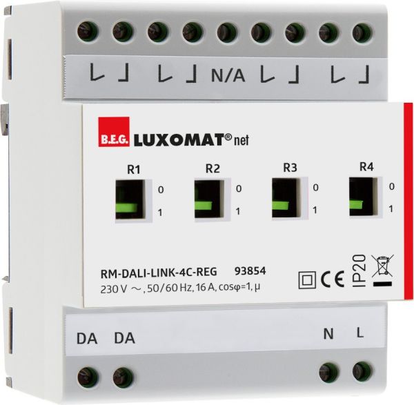 B.E.G. 93854 Relaismodul DALI-LINK RM-DALI-LINK4C-REG ws